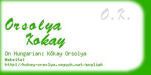 orsolya kokay business card